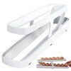 Egg Holder For Refrigerator: Automatically Rolling Egg Storage Container, 2 Tier Rolling Egg Dispenser, Space Saving Egg Tray For Refrigerator