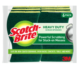 Scotch-Brite Heavy Duty Scrub Sponges; 6 Scrubbing Sponges