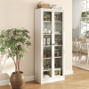 Metal Kitchen Pantry Cabinet - 72" Tall Storage with 5 Adjustable Shelves, White Freestanding Cabinet for Kitchen/Pantry/Bathroom