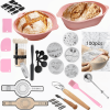 142pcs Sourdough Bread Baking Supplies for Fermentation Basket,,Foldable Silicone Bread Fermentation Basket, [10" Oval + 9" Round]