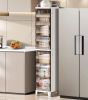 7.87*9.96*52.76inch Narrow Gap Folding Storage Cabinet Plastic Magnetic Door Storage Organizer Cabinet for Bathroom Toilet Living Room Bedroom Small S