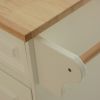 Kitchen Island & Kitchen Cart, Mobile Kitchen Island, Rubber Wood Top, Big & Adjustable Shelf Inside Cabinet for Different Utensils