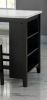 Dining Room Transitional 3pc Dining Set Gloss Table Top w Storage Shelves Side 2x Stools Black Ivory White