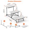 3-Tier Plastic Serving Tray Dessert Server Display Serving Stand Dinnerware with 3 Rectangular Plastic Serving Platters Metal Stand for Entertaining F
