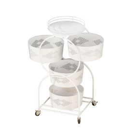 Plant Stand Magnetic Absorption Design Movable And Rotatable Floor-Standing Domestic Kitchen Bathroom Storage Shelf