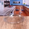 Designer Swirl 12" Acrylic Dinner Plates Set of 4, Crystal Clear Plastic Plates Reusable