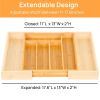 Expandable Bamboo Kitchen Drawer Organizer â€“ Adjustable Cutlery Tray for Utensils, Silverware