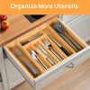 Expandable Bamboo Kitchen Drawer Organizer â€“ Adjustable Cutlery Tray for Utensils, Silverware