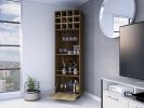 Jackson 12-Bottle 2-Shelf 1-Drawer Bar Cabinet Mahagony and Macadamia