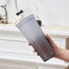 The glass with a lid, the plastic snail cup and straw Brook wall with the lid, the lid is leaked, no BPA, insulating glass, lid and straw, cold glass
