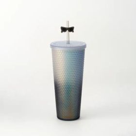 The glass with a lid, the plastic snail cup and straw Brook wall with the lid, the lid is leaked, no BPA, insulating glass, lid and straw, cold glass