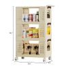 3-Tier Kitchen Storage Cart,Multifunction Utility Rolling Storage Organizer,Mobile Shelving Unit Cart with Lockable Wheels for Bathroom,Laundry