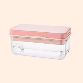 1pc Ice Cube Tray Mold With Lid And Bin; 32-cell Ice Cubes Mold; Ice Tray For Freezer; Ice Freezer Container; Spill-Resistant Removable Lid & Ice Scoo (Color: Pink)