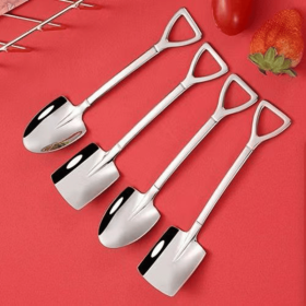 4pcs/10pcs Spoons; Stainless Steel Shovel Spoon; Home Kitchen Supplies (quantity: 4pcs)