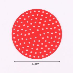 1pc 7.5in/8in/9in Air Fryer Liner Silicone Air Fryer Mat (style: Round 8in, Color: Red)