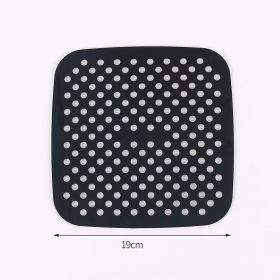 1pc 7.5in/8in/9in Air Fryer Liner Silicone Air Fryer Mat (style: Square 7.5in, Color: Black)