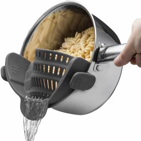 1pc Silicone Pot Strainer And Pasta Strainer, Adjustable Silicone Clip On Strainer For Pots, Pans, And Bowls, Kitchen Gadgets (quantity: 1pc)