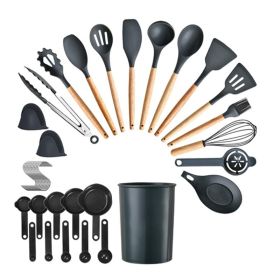 BBQ Tool & Kitchenware Kitchen Cooking Utensils Set (Type: 35Pcs, Color: Black)