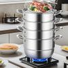 Multi Tiers Kitchen Pan Cookware Stainless Steel Steamer Set
