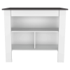 Surrey 2 Piece Kitchen Set, Kitchen Island + Pantry Cabinet , White /Walnut