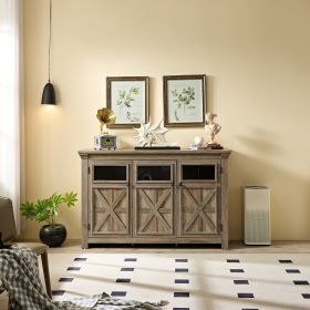 3 Doors Cabinet Large Buffet Sideboard Cabinet (Material: MDF, Color: Gray Wash)