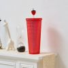 Full inlaid glass. Mattly black inlaid glass with a lid and straw. Repeatable double -wall insulation travel glass. Plastic acrylic soft color glass